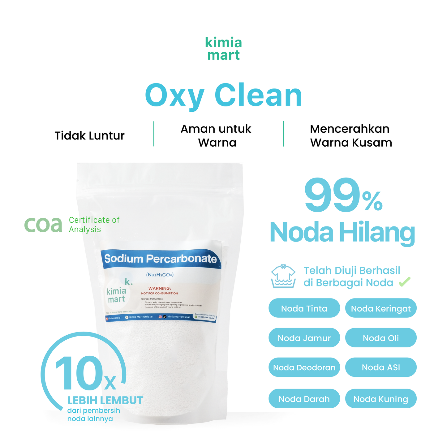 Kimiamart® Oxy Clean Fabric Cleaner / Sodium Percarbonate