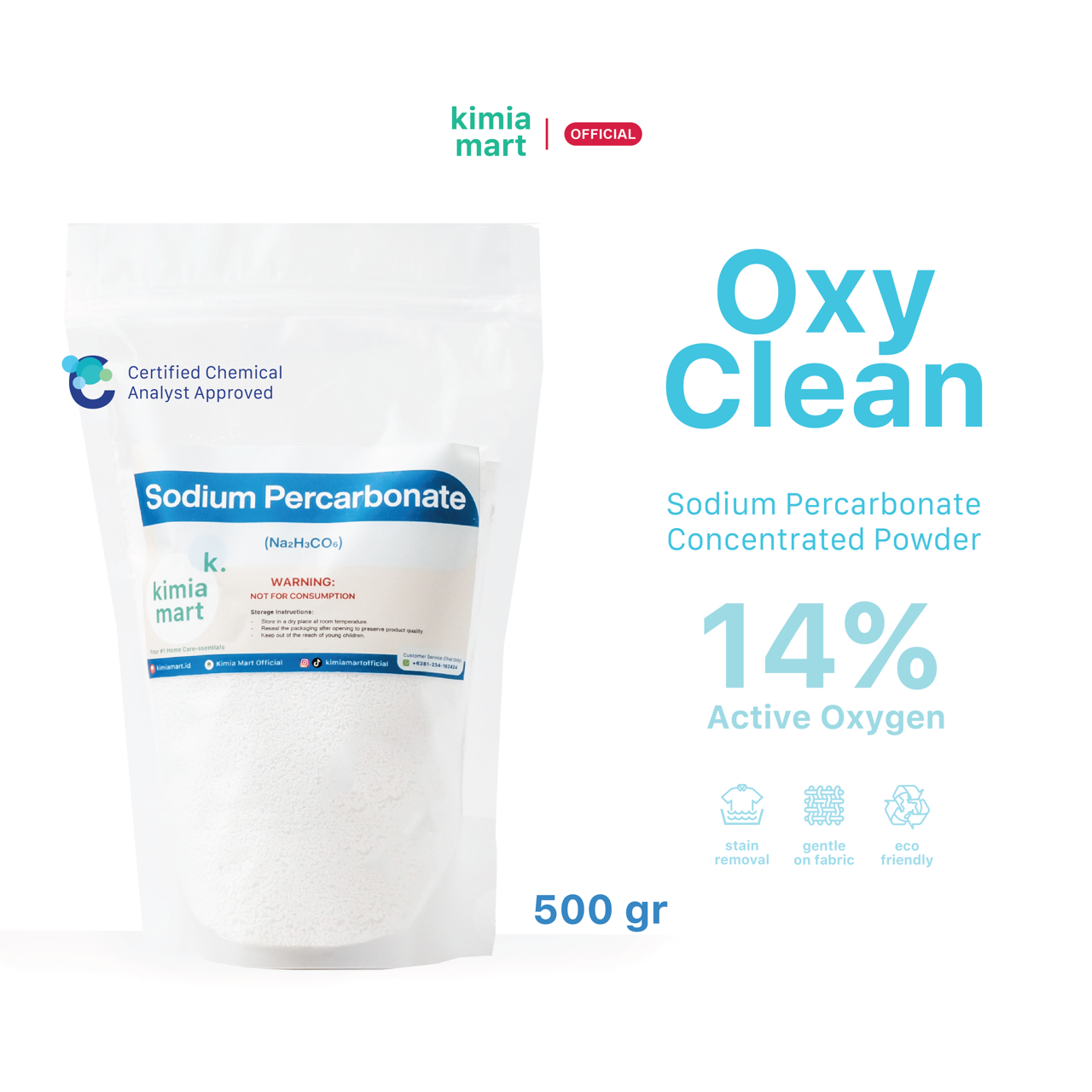 Kimiamart® Oxy Clean Fabric Cleaner / Sodium Percarbonate