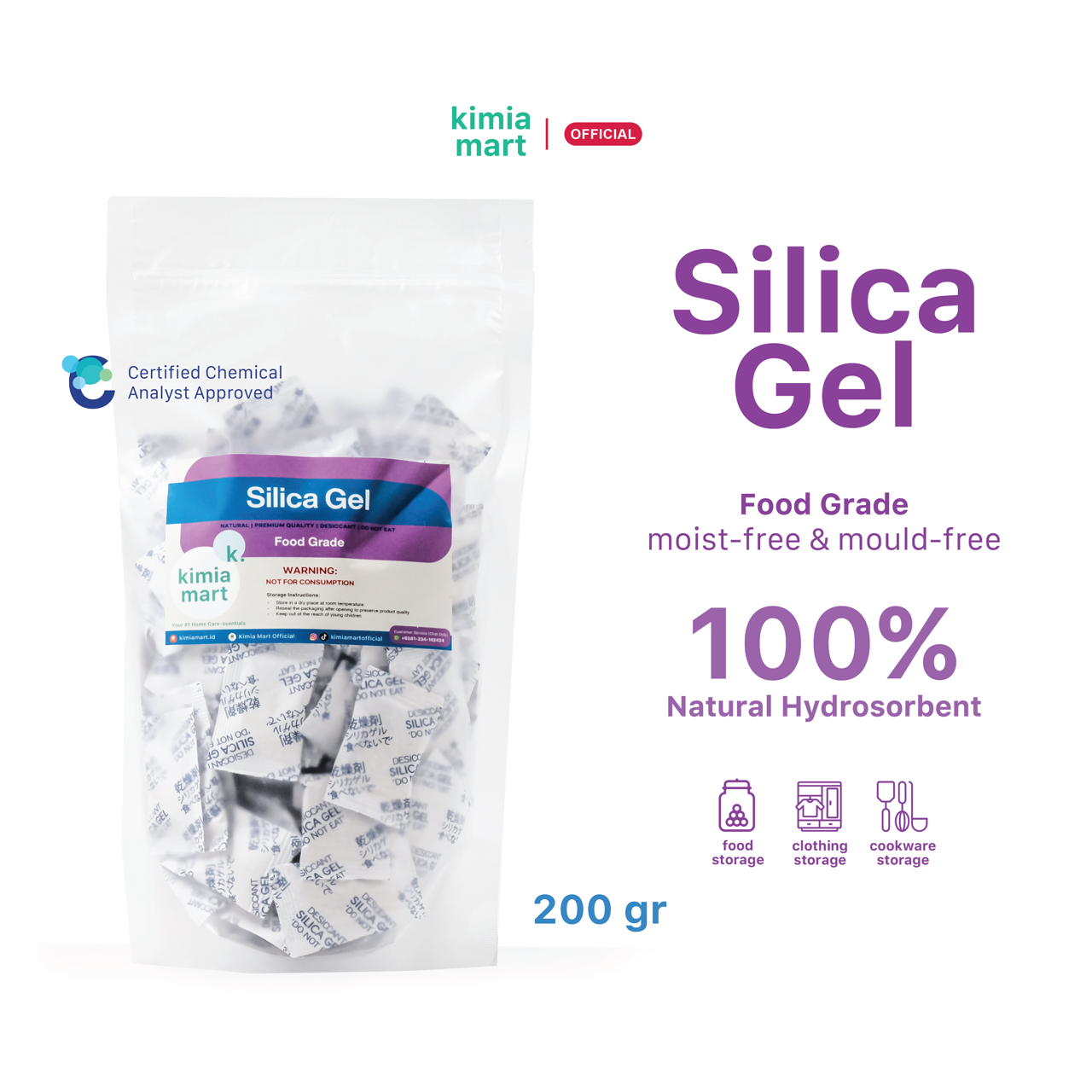 Natural Silica Gel Starter Pouch - 200g