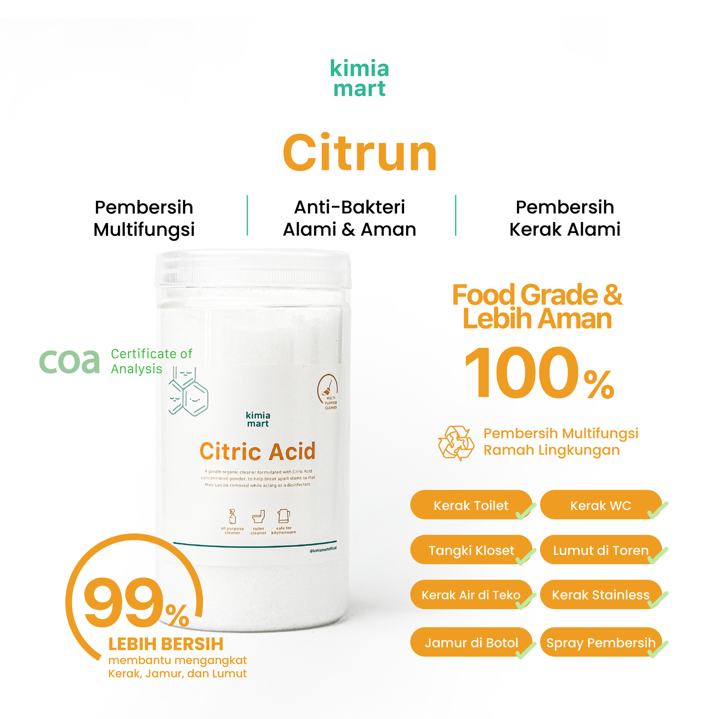 Citric Acid / Citrun Premium Jar - 1000g