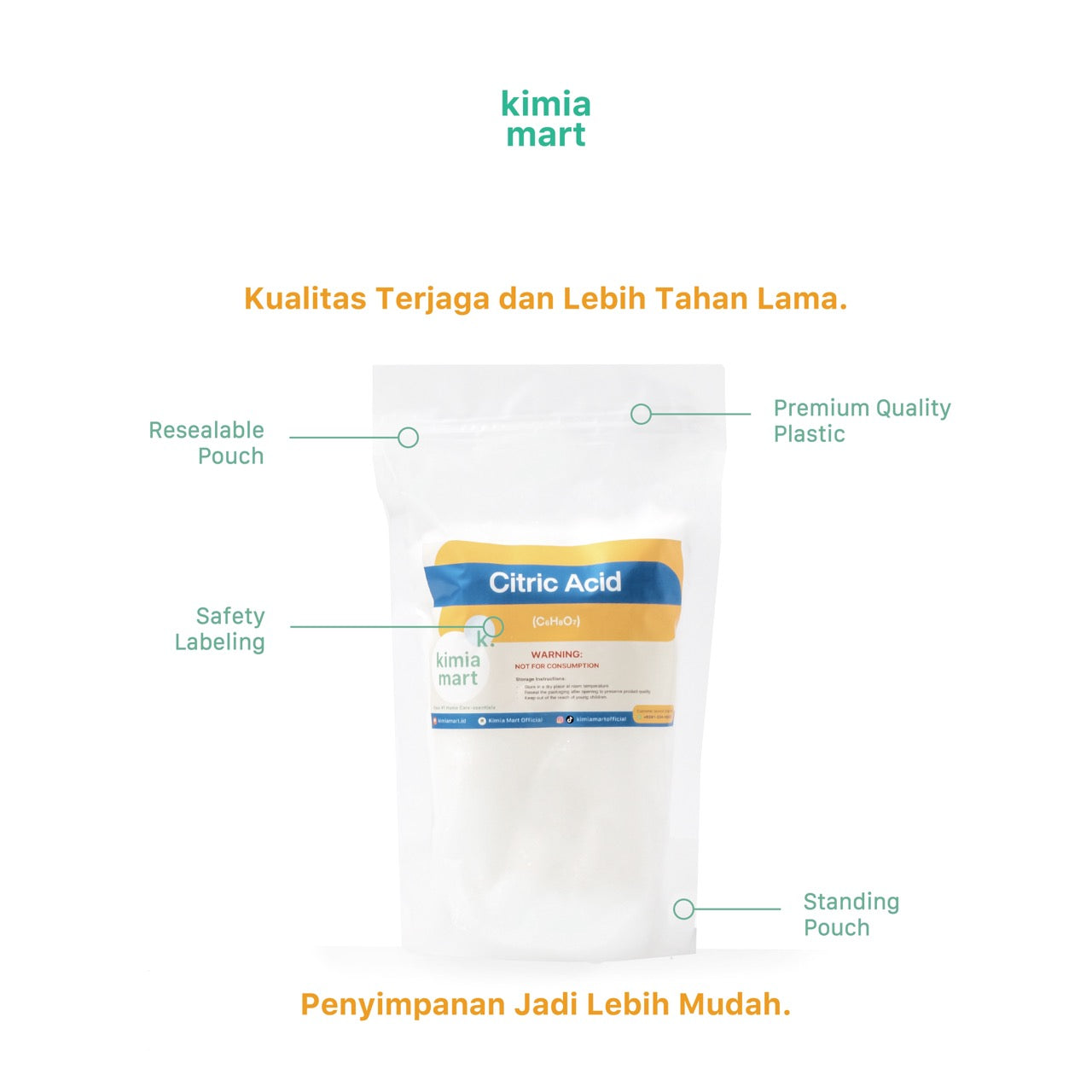 Kimiamart® Citric Acid Serbuk Pembersih Multifungsi Food Grade